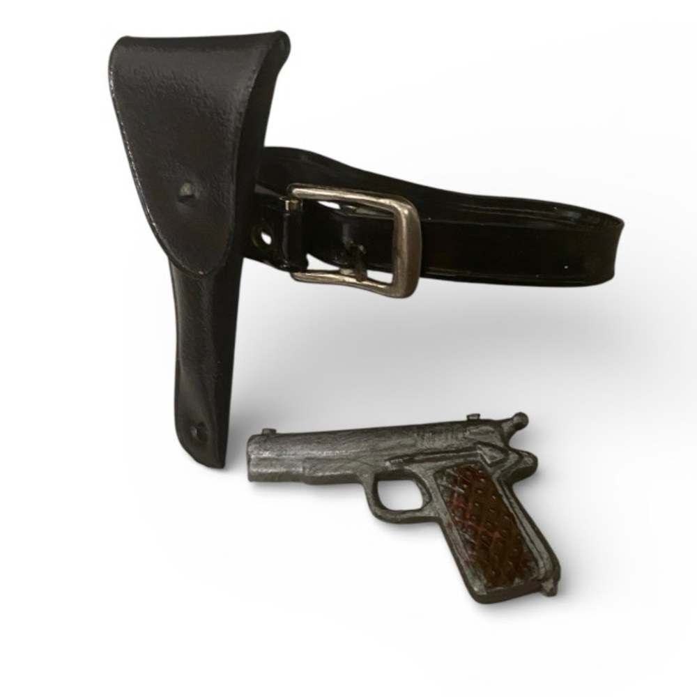 Vintage G.I. Joe brown grip .45 weapon belt and holster  1960s